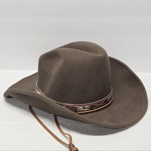 Vintage Bailey Brown Felt Wool Western Cowboy Hat Packable Water Resistant Sz S
